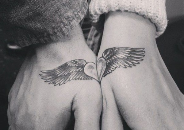 couple tattoos-Angels