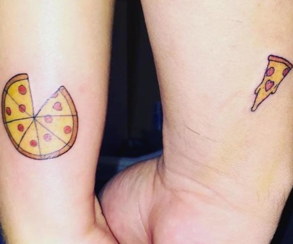 Couple tattoos -food 