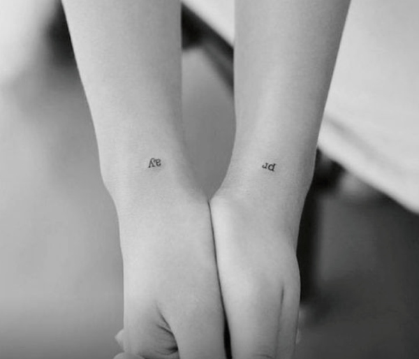 Initials couple tattoos