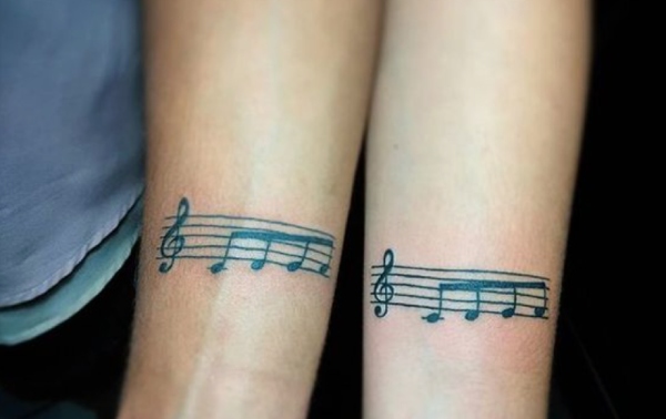 Special music notes couple tattoos